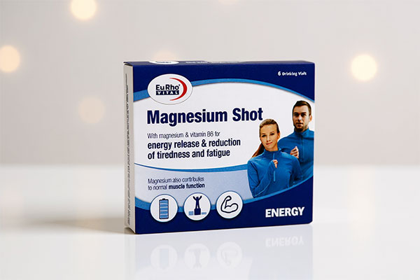 بسته ویال منیزیم شات یوروویتال 6 عددی