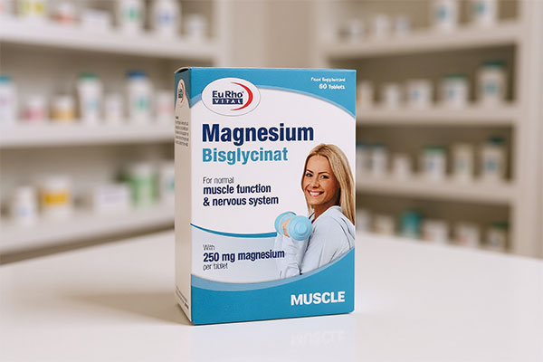 بسته‌بندی قرص منیزیم بیس گلیسینات یوروویتال