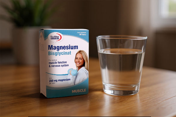 بسته‌بندی قرص منیزیم بیس گلیسینات یوروویتال