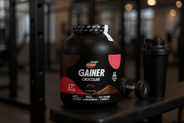 پودر گینر کاله پرو 1800 گرمی با طعم شکلاتی در محیط ورزشی