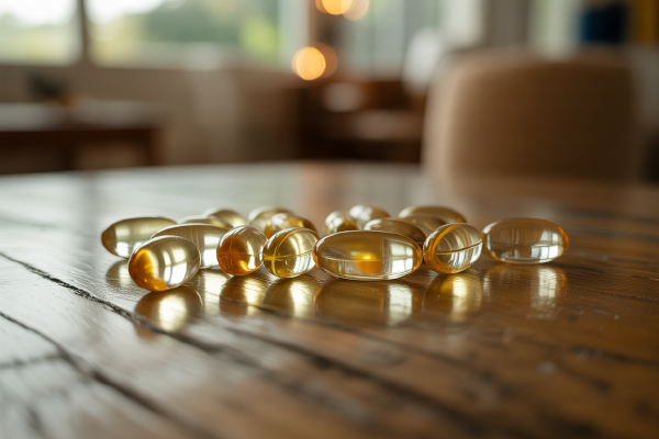 بطری مکمل ویتامین ای روی سطح سفید - خرید ویتامین E از زیوش